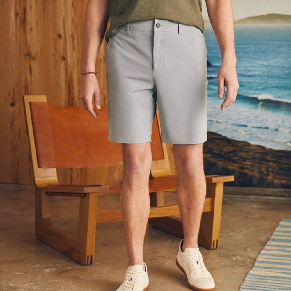 FAHERTY All‎ Day Shorts 9in in Ice Grey